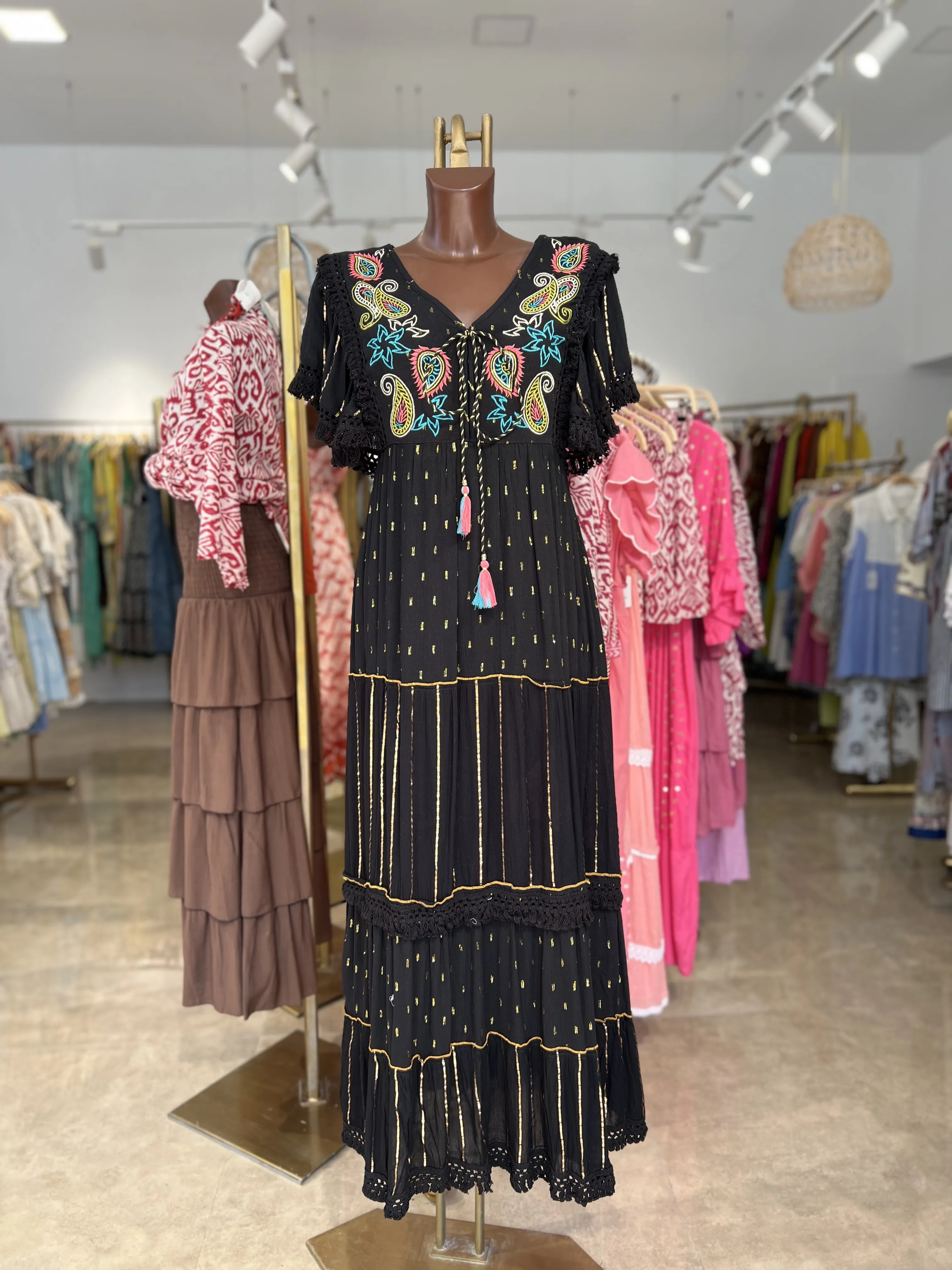Vestido Con Estampado Solido