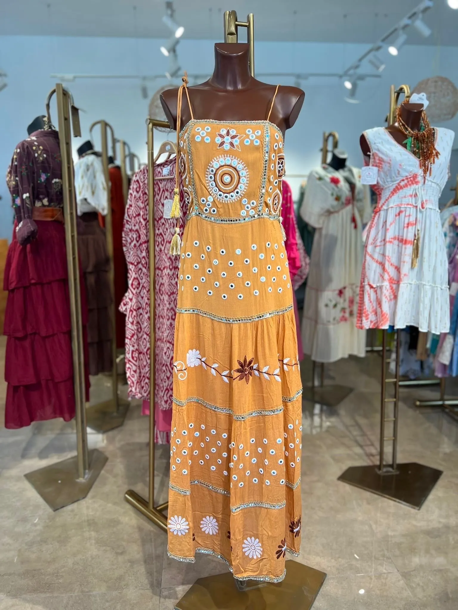 Vestido Con Estampado Bicolor
