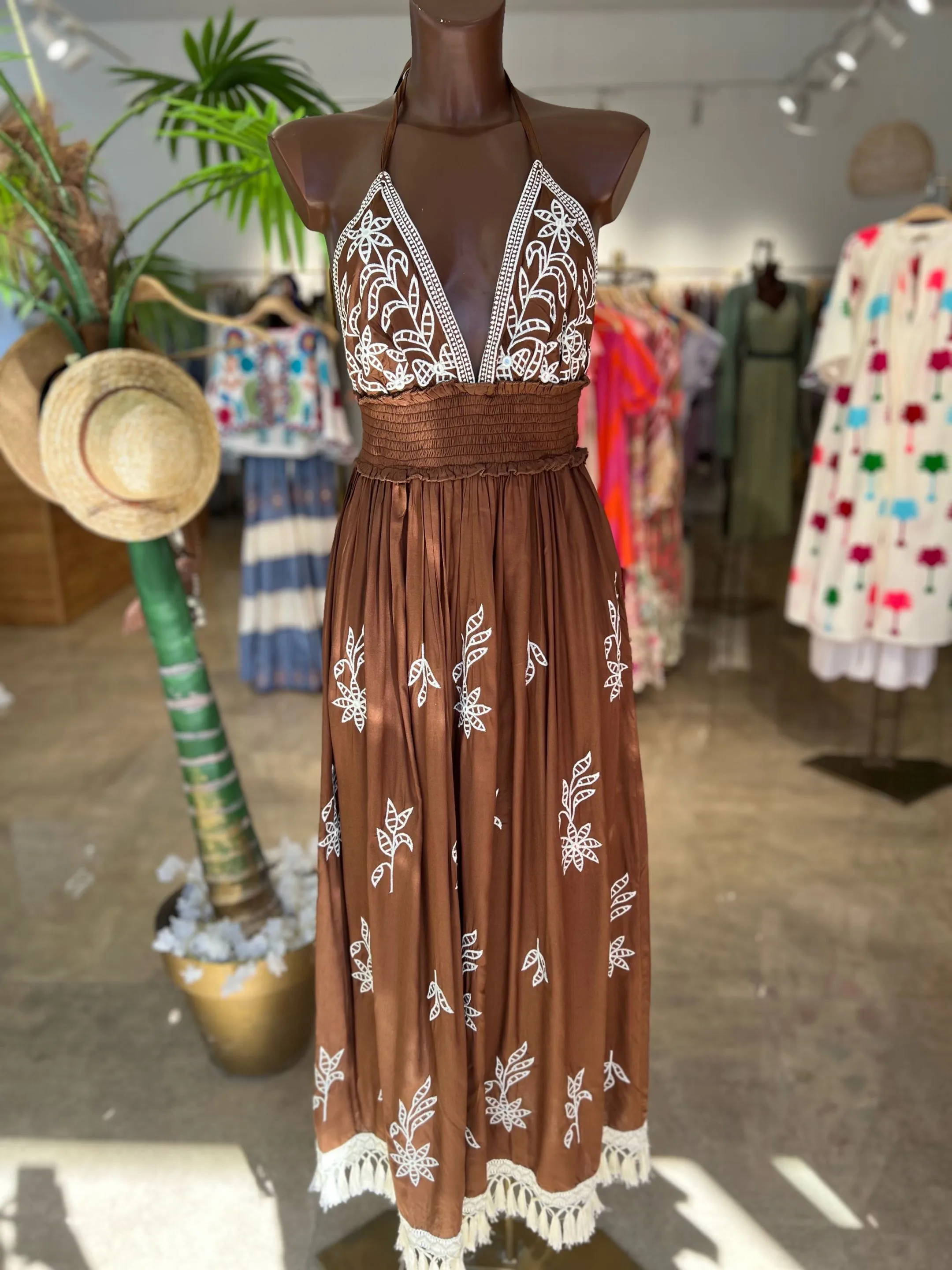 Vestido Monocolor De Tirantes