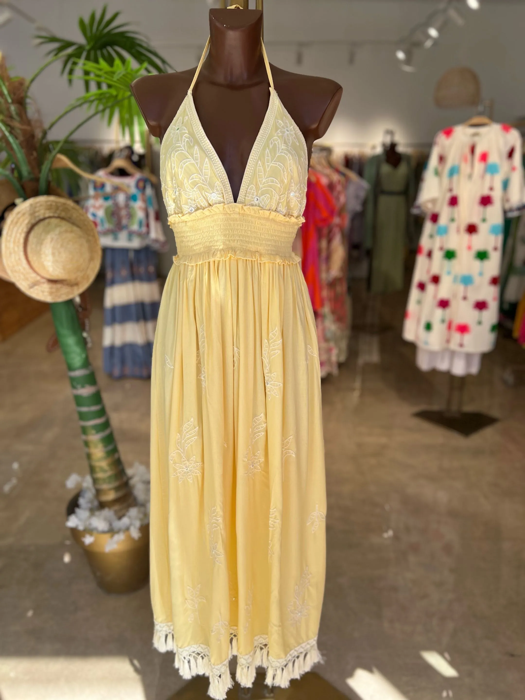 Vestido Monocolor De Tirantes